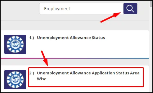 Used Unemployment  Allowance Application Status Area Wise