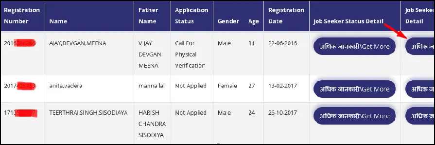 Used Application Status for Berojgari Bhatta Payment Status Check
