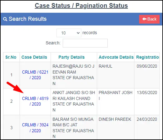 Select CRLMB for Case Details Check Case Details