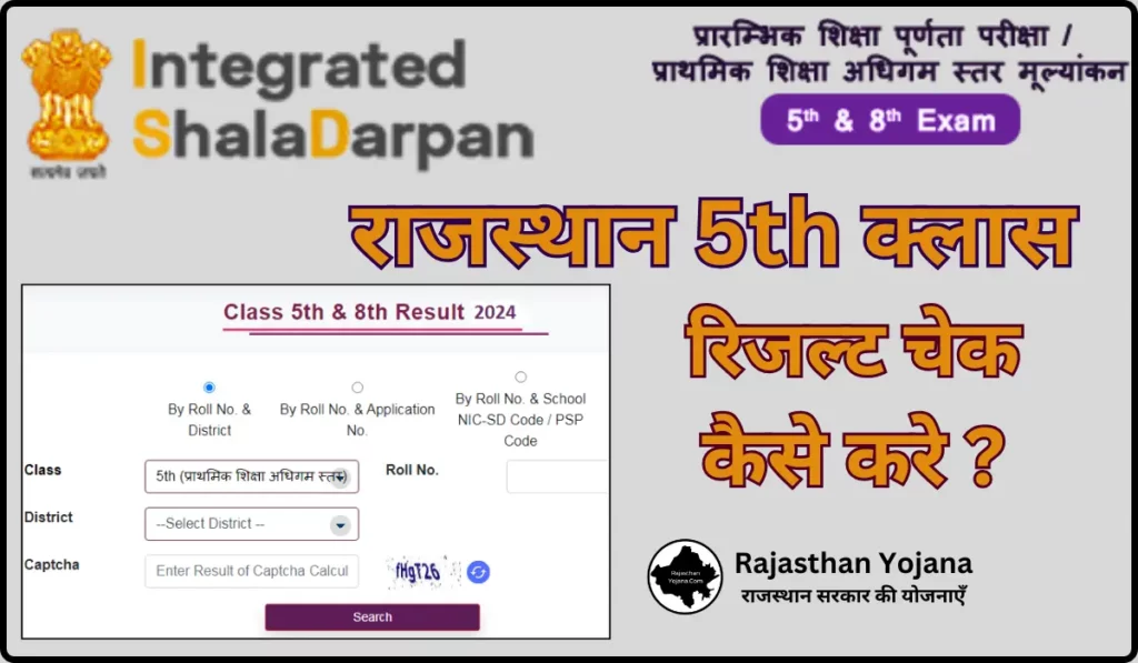 Rajasthan 5th Class Result Check 